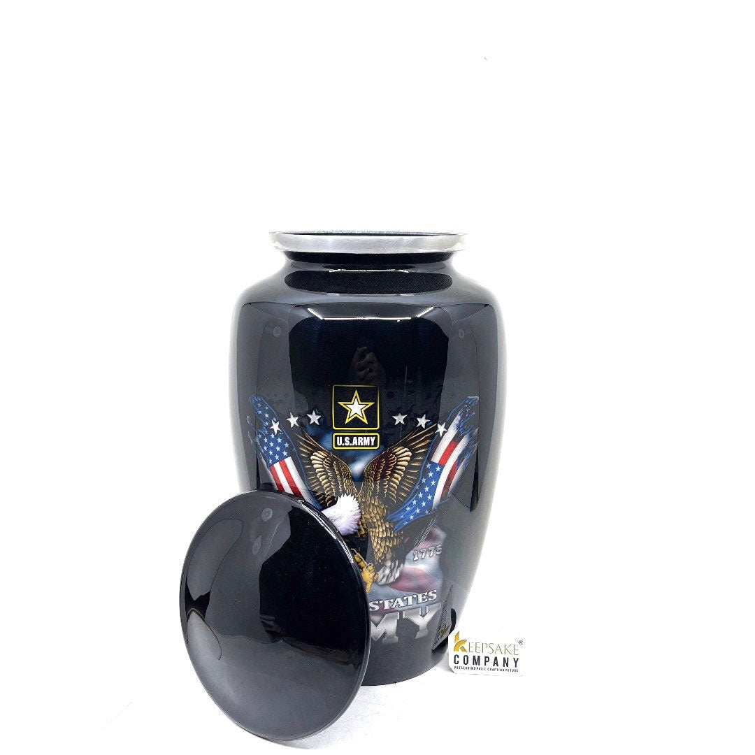 Patriotic Adult Cremation Urn for Human Ashes - Cremation Urn - Can be Personalized - Memorial Urn - Urn for Ash - Keepsake Urn