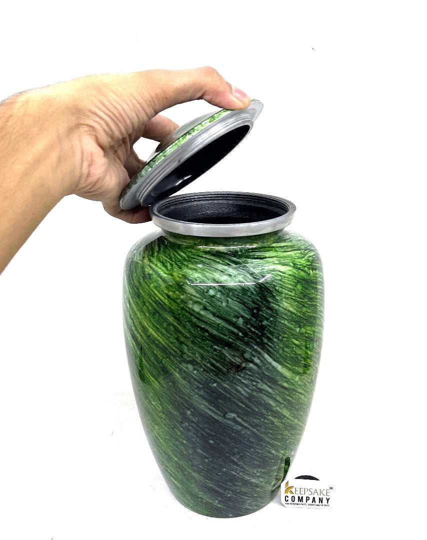 Glorious Green Adult Cremation Urn for Human Ashes - Cremation Urn - Can be Personalized - Memorial Urn - Urn for Ash - Keepsake Urn