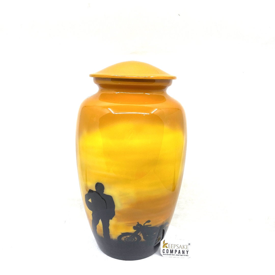 Personalized Bike Rider Adult Urn - Cremation Urns for Adult Ashes - Urns for Ashes Adult Male - Urn - Urns for Human Ashes - Decorative Urn