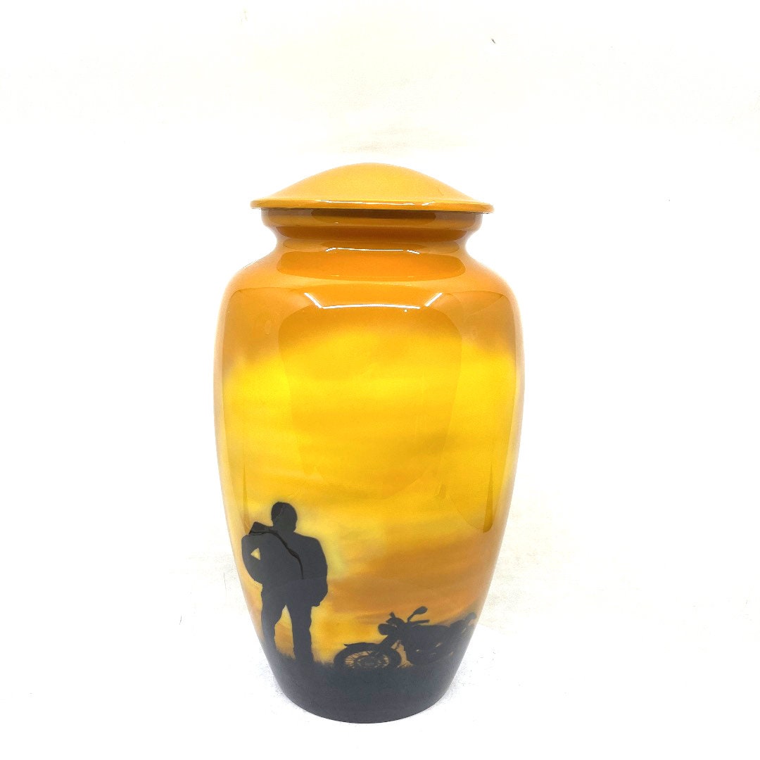 Personalized Bike Rider Adult Urn - Cremation Urns for Adult Ashes - Urns for Ashes Adult Male - Urn - Urns for Human Ashes - Decorative Urn