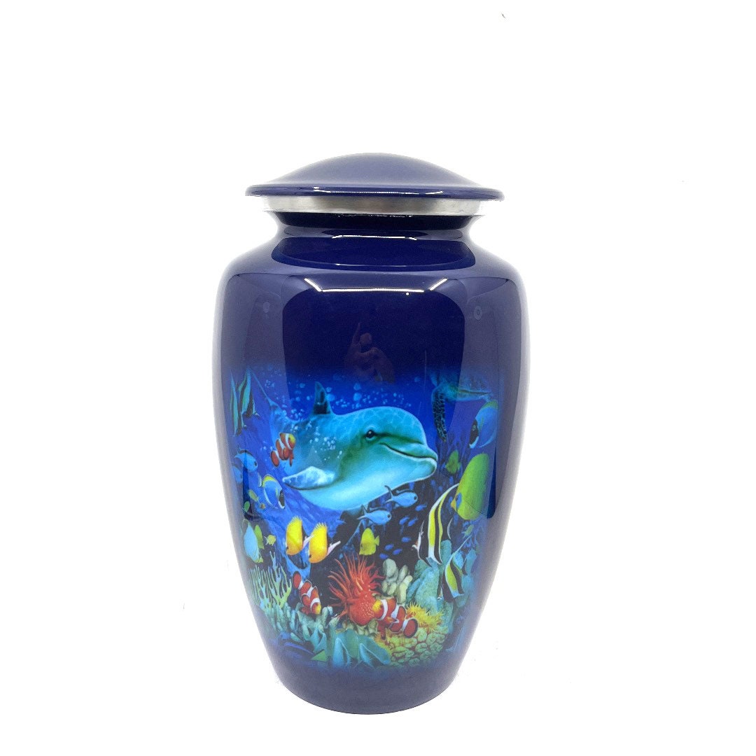 Fishes & Ocean Life Adult Urn - Cremation Urns for Adult Ashes - Urns for Ashes Adult Male - Urn - Urns for Human Ashes - Decorative Urn