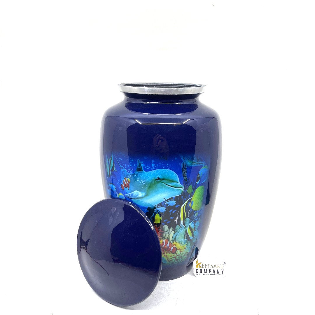 Fishes & Ocean Life Adult Urn - Cremation Urns for Adult Ashes - Urns for Ashes Adult Male - Urn - Urns for Human Ashes - Decorative Urn