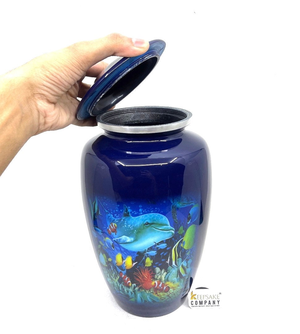 Fishes & Ocean Life Adult Urn - Cremation Urns for Adult Ashes - Urns for Ashes Adult Male - Urn - Urns for Human Ashes - Decorative Urn