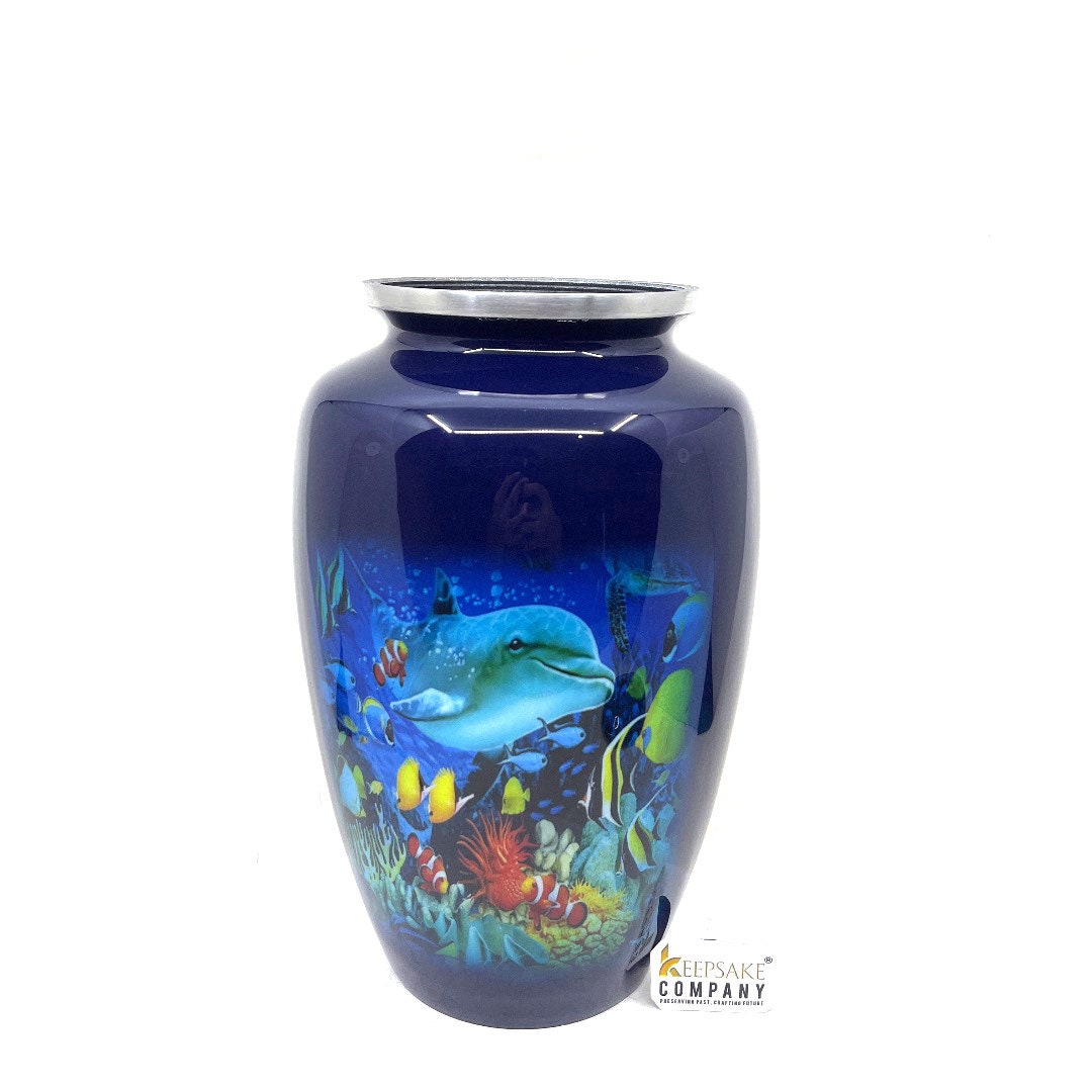 Fishes & Ocean Life Adult Urn - Cremation Urns for Adult Ashes - Urns for Ashes Adult Male - Urn - Urns for Human Ashes - Decorative Urn