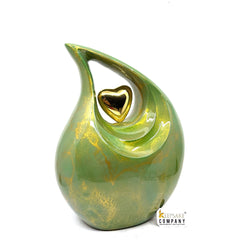 Gorgeous Green Golden Teardrop Urn - Urns for Ashes Adult male - urns for human ashes female - Cremation Urns for Adult Ashes - Urns - Urn