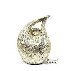 Golden Pearl studded Teardrop Cremation urn - Urn- Urns for Ashes - Medium Urn / Ash Urn - Funeral Urn - Memorial  (7 Inches  Height)