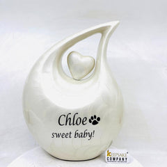 White Pet Urn - Pet Urns for Dogs Ashes - Dog Urn - Dog Urns for Ashes  - Urns for Dogs - Urn for Dog Ashes - Cat Urn for Ashes