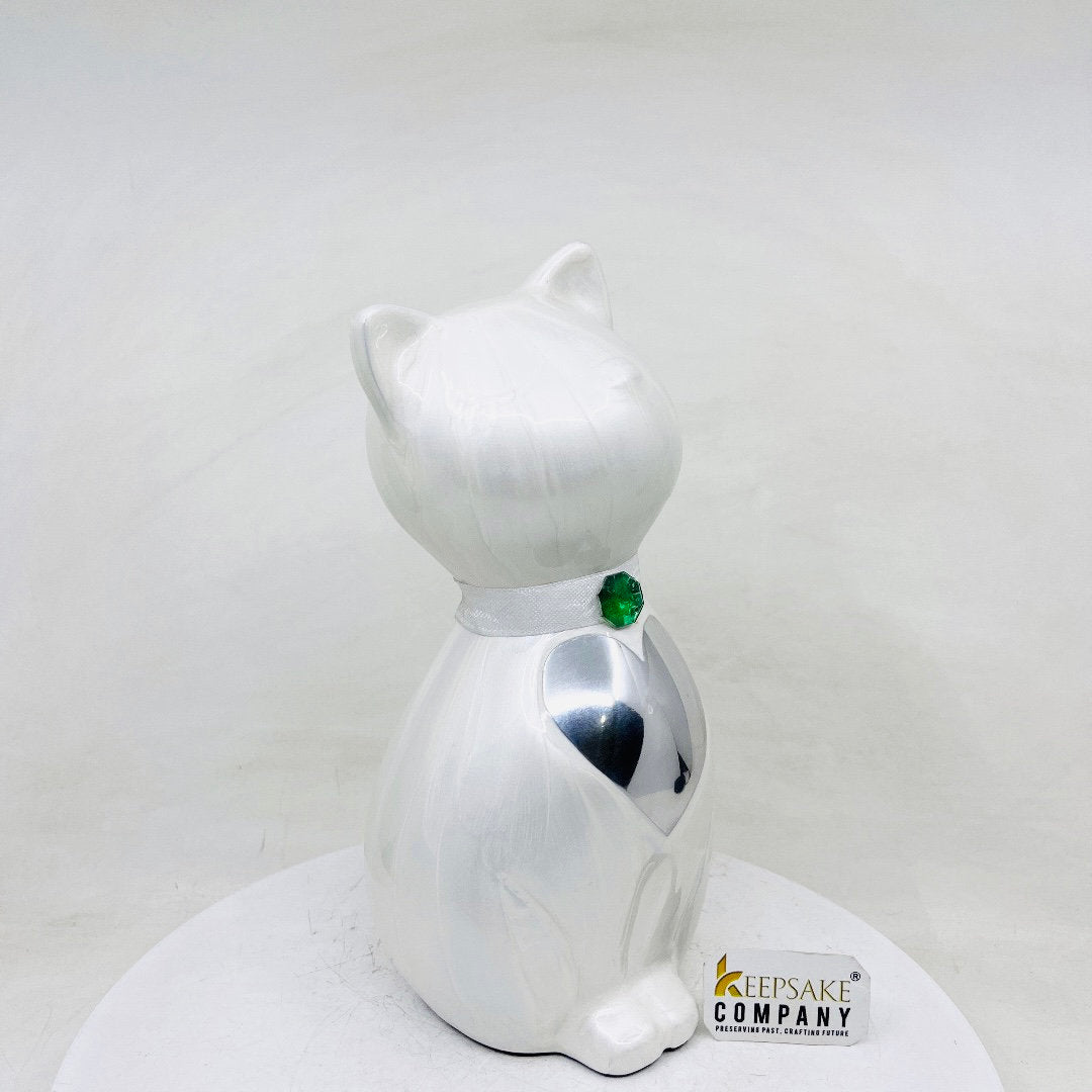 White Cat figurine Urn  - Pet Urns for Cats Ashes - Urn for Cat Ashes - Urns for  Ashes - Cat Urn for Ashes