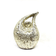 Golden Pearl studded Teardrop Cremation urn - Urn- Urns for Ashes - Medium Urn / Ash Urn - Funeral Urn - Memorial  (7 Inches  Height)