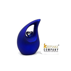 Blue teardrop mini Cremation Urn with Assorted Heart for Pet Urns - Dog Urn - Pet Memorial Urn - Urns for Pet Ashes - Small Urns for Ashes