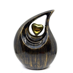 Gorgeous Golden Black Teardrop Urn - Urns for Ashes Adult male - urns for human ashes female - Cremation Urns for Adult Ashes  - Urns - Urn