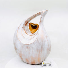 Gorgeous Copper White Teardrop Urn - Urns for Ashes Adult male - urns for human ashes female - Cremation Urns for Adult Ashes  - Urns - Urn