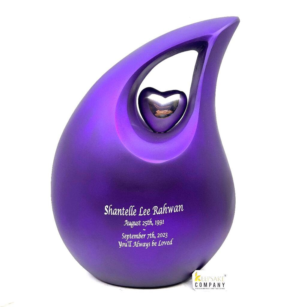 Extra Large Purple Adult teardrop Cremation Urn For Human Ashes - Urn - Burial Urn - Urns for Ashes - funeral urn by Keepsake Company