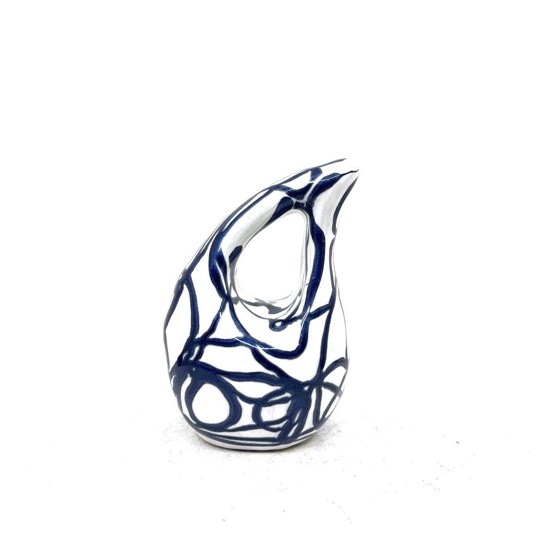 White-blue teardrop mini Cremation Urn for ashes - Personalized urn - Memorial Urn - Ash Urn - Funeral Urn - Tiny Urn - Unique Urn for Ashes
