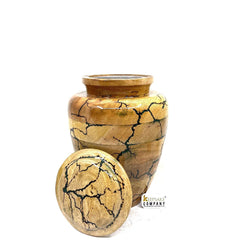 Wooden Fractal Burning Cremation Urns - Wooden Urns for Ashes – Threaded Lid Funeral Urn for Human Ashes or Pet Urn for Ashes - Memorial Urn