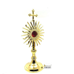 Sun Burst Brass Reliquary in 24 Carat Gold Plating - Small Reliquary - Monstrance -Reliquary - Relic Case - Sacred Vessel - Host Container