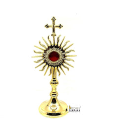 Sun Burst Brass Reliquary in 24 Carat Gold Plating - Small Reliquary - Monstrance -Reliquary - Relic Case - Sacred Vessel - Host Container