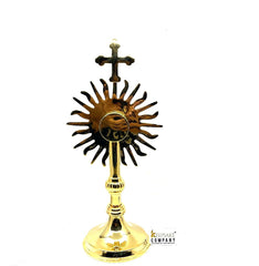 Sun Burst Brass Reliquary in 24 Carat Gold Plating - Small Reliquary - Monstrance -Reliquary - Relic Case - Sacred Vessel - Host Container